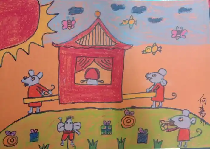 老鼠娶亲是头等大事呢,老鼠娶亲也做上了花轿,我们的老鼠新郎新娘拜堂