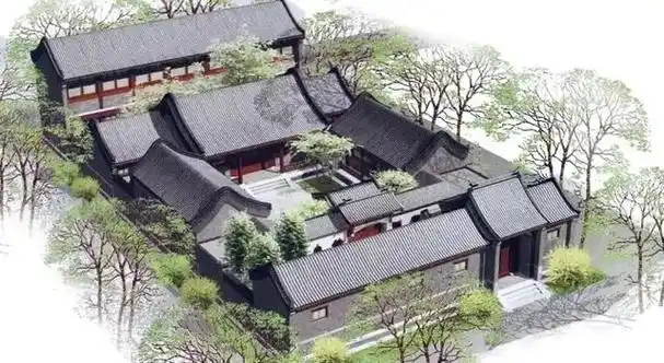 五进院落不止增加了各方位的房屋数量,还修建了跨院,马厩,,花园,书房