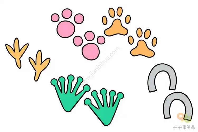 小鸭的脚印简笔画