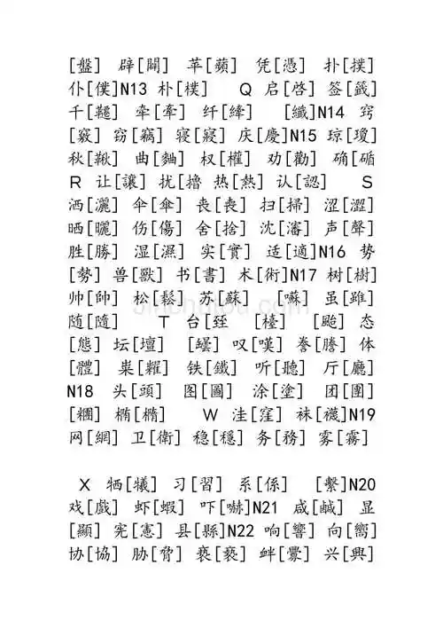 常用繁体字大全2007