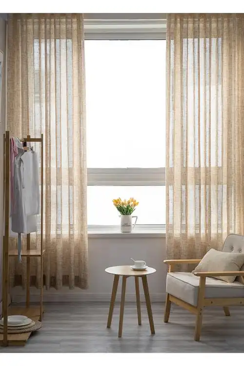 透光不透人卧室纱仿麻窗帘纱帘阳台成品纱客厅白纱隔断窗纱帘