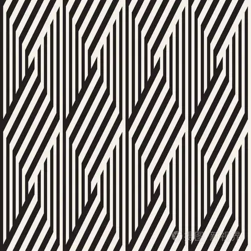 重复斜的条纹现代质感.单色几何无缝图案