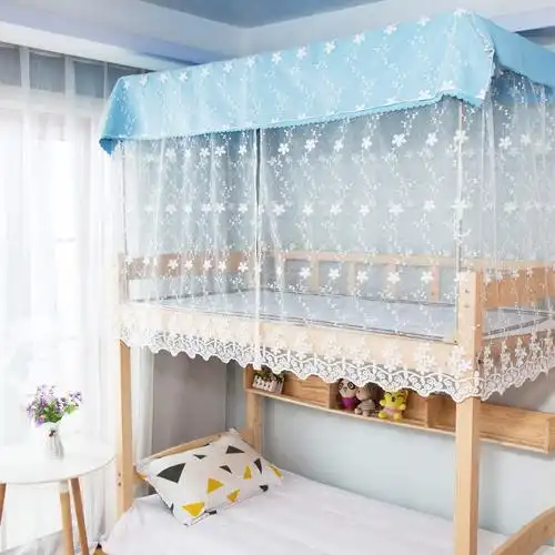 学生宿舍床帘上铺下铺寝室唯美公主风纱帘双层帘子遮光帘淑女床幔