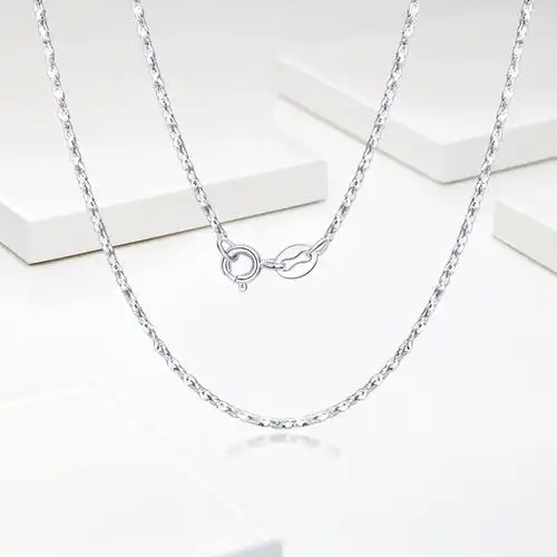 梦金园银项链经典款素链银首饰百搭锁骨链女士多款可选