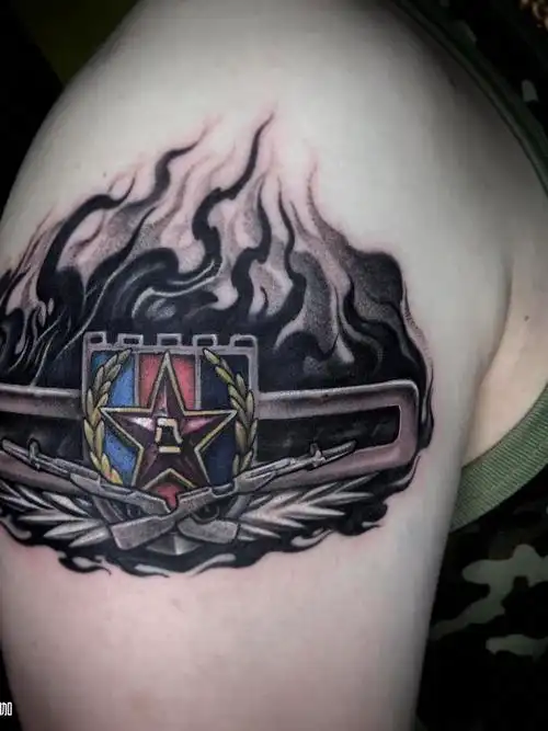 《八一》_纹身图案手稿图片_吴依泽的纹身作品集