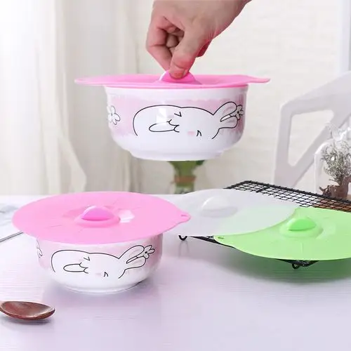 保鲜碗盖食品级盆子盖冰箱微波炉密封硅胶盖圆形防尘盖杯锅盖