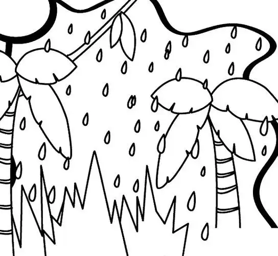 丛林里在下雨_简笔画 - 搜图案网