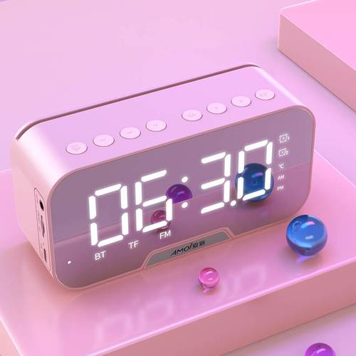 amoi/夏新 g5-s蓝牙音箱闹钟女生迷你小音响小型家用无线低音炮大