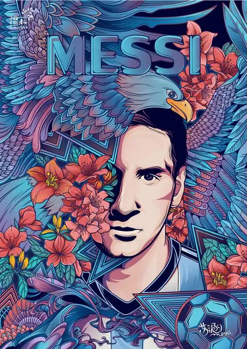 lionel messi 梅西插画图片壁纸
