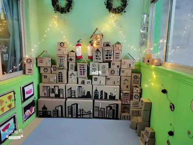 纸箱环创大集合_麻步三桥攻略_幼儿园_幼儿园环创_教育_学前教育