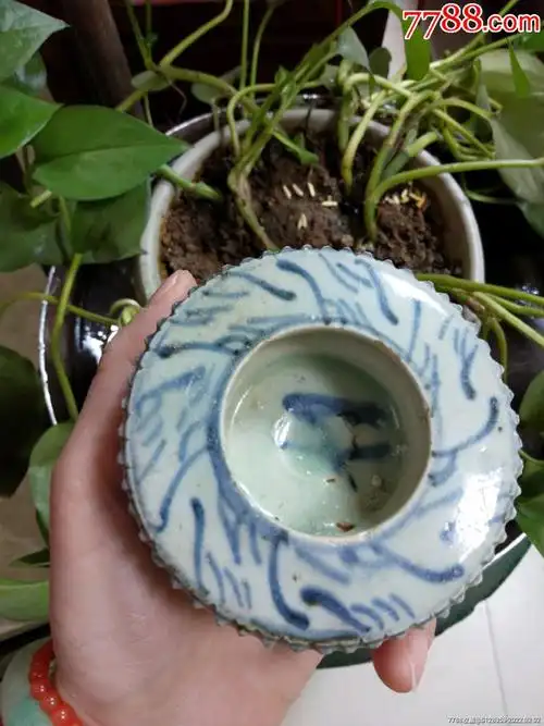 清代青花水浮司南瓷胎釉水品相好可做笔洗镇纸可藏用送礼终生包老包真