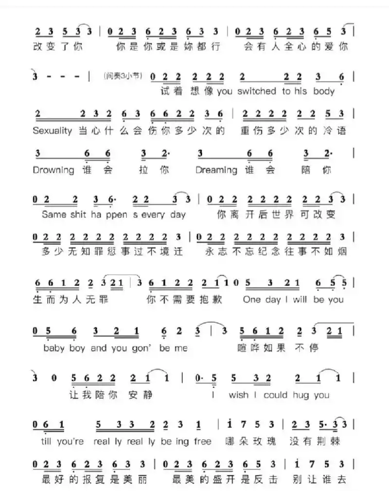 《玫瑰少年》古筝谱完整版