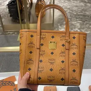 代购 mcm女包 经典印花迷你菜篮子单肩斜挎手提购物袋mini托特包