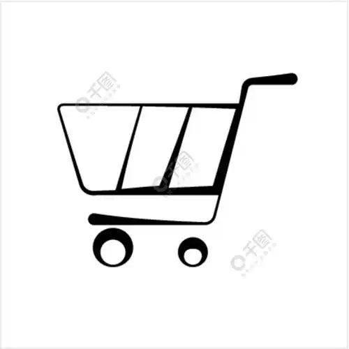 购物车图标设计矢量艺术插图