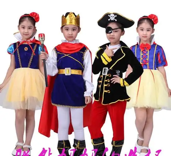 万圣节儿童演出服装 角色扮演服 化装舞会白雪公主裙海盗王子服饰