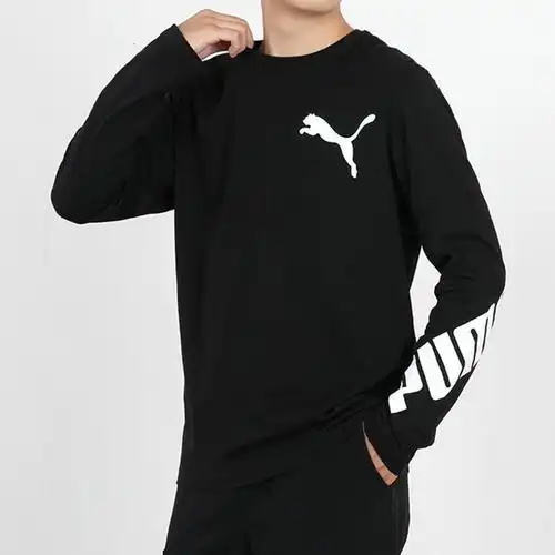 puma彪马男装上衣春季运动服跑步训练户外健身透气休闲圆领长袖t恤