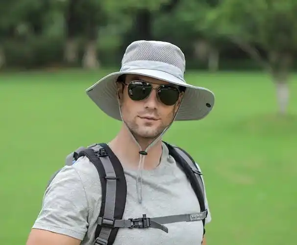 jd优选奔尼帽帽子男帽顶宽檐渔夫帽太阳户外工作 军绿色 可调节(55