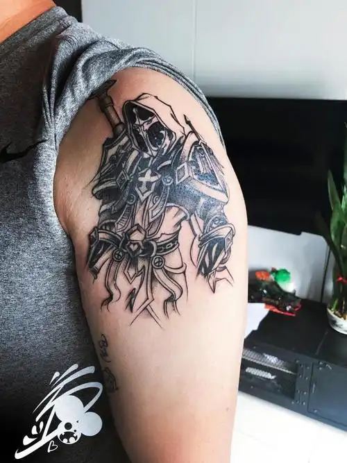 魔兽_纹身图案手稿图片_可欣93的纹身作品集