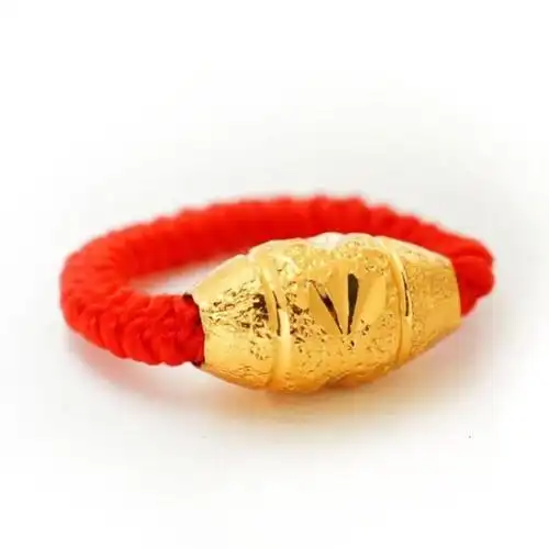 新款时尚本命年转运珠红绳仿镀金路路通男女款戒指ywwl9035送女朋友