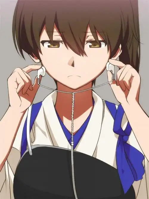 动漫二次元少女听歌戴耳机音乐少女图片图包合集–acg图包网