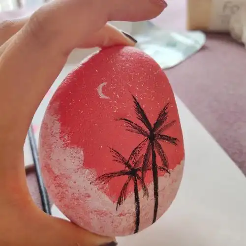 丙烯画小石头创意diy