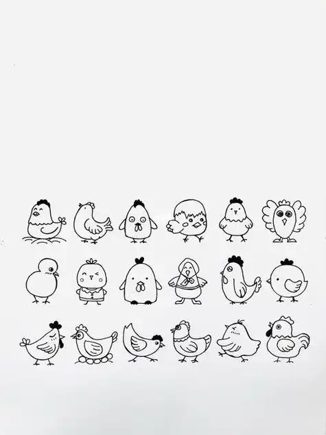 紫燕百味鸡简笔画(烧熟的鸡简笔画) -【爱个性】