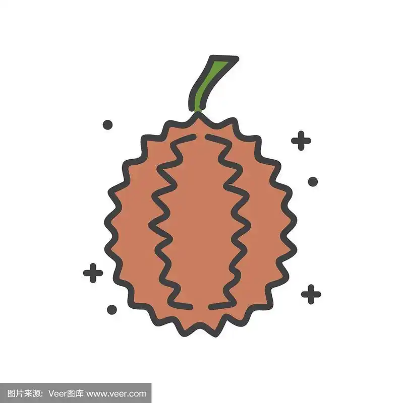 榴莲图标上的白色背景图形和
