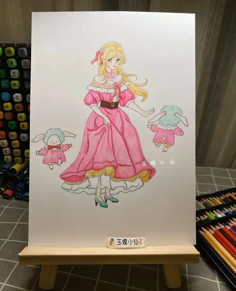 马克笔手绘女孩公主绘画过程分享