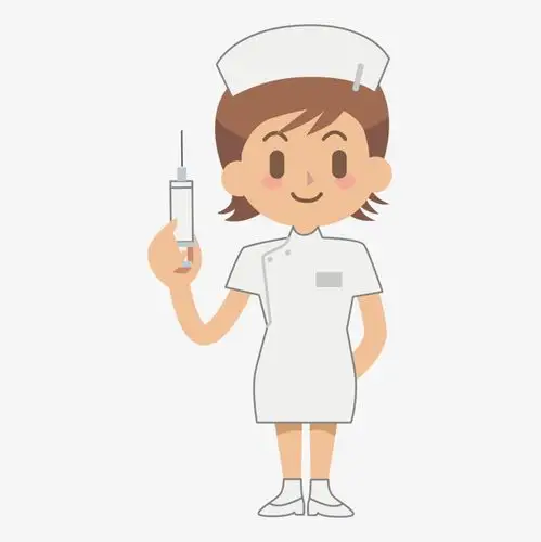 手绘手绘女护士打针矢量