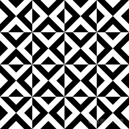 阿拉伯语的几何图案.装饰的黑色与白色三角形无缝模式