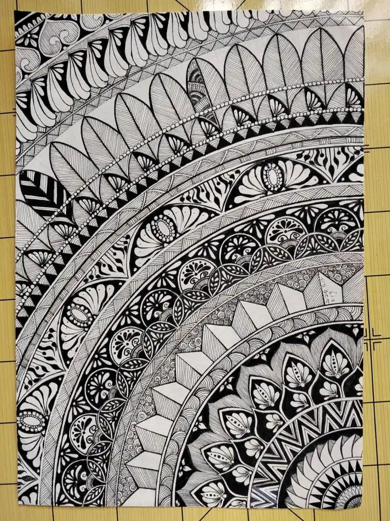 禅绕画练习打卡100-02 禅绕画练习打卡d7 临摹酥油馍馍的原图, 神秘的