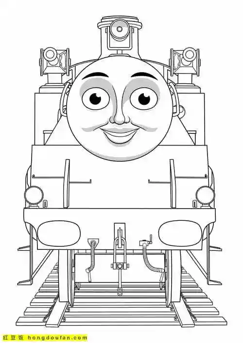 9张最新托马斯小火车动画片涂色图片免费下载-红豆饭小学生简笔画大全