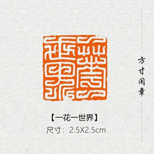 一花一世界闲章篆刻成品书画印章定制非手工姓名引首压角章书法画