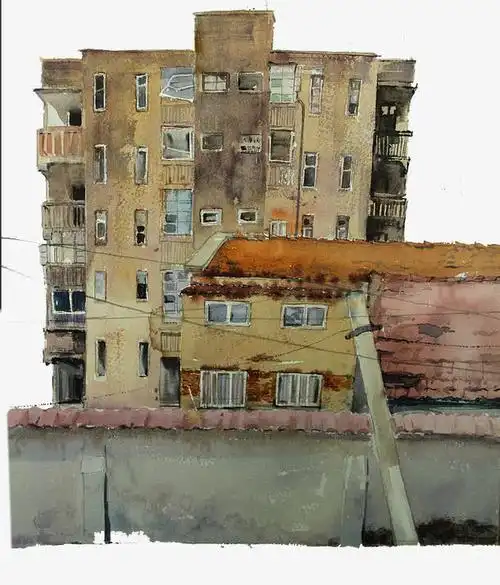 手绘破房子免扣矢量图素材