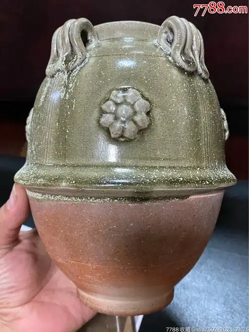 明代绿釉老窑瓷罐2116厘米