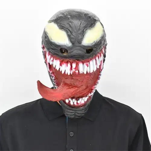 毒液面具复联4英雄乳胶面罩致命守护者毒液头套英雄反派脸谱venom