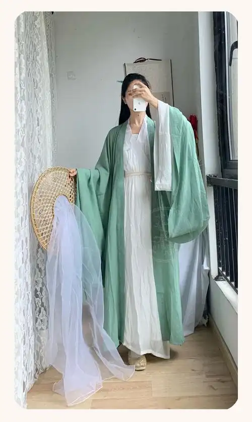 【暮云清裳】望夏原创魏晋风汉服直裾大袖衫神明少女男侠同款交领 米