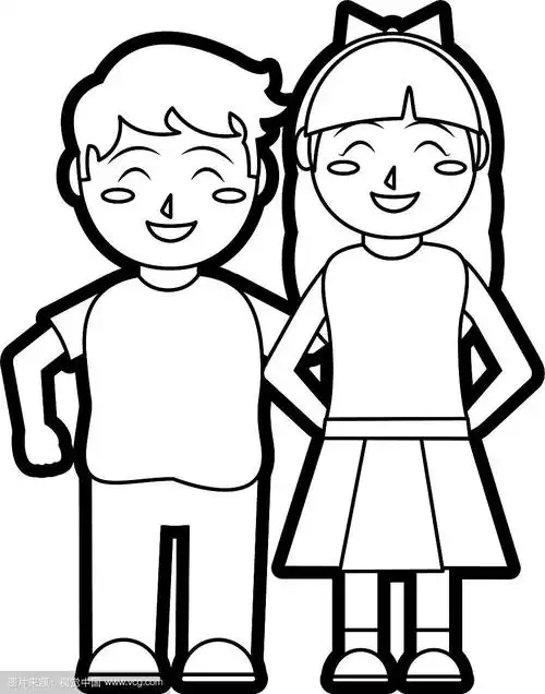 女孩和男孩卡通设计