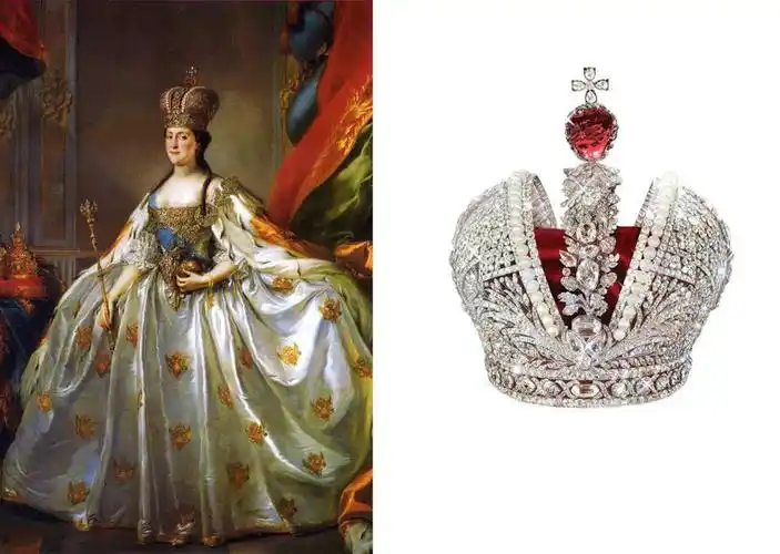 并且上面十几颗最重要的钻石分别是从当时欧洲国王的王冠上拆下来的