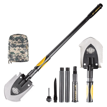 昌林陆虎多功能中国军锹户外折叠铲子便携车载大铁锹锰钢铲 bj103