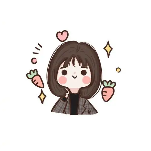 女孩头像,via:小兔叽手绘头像