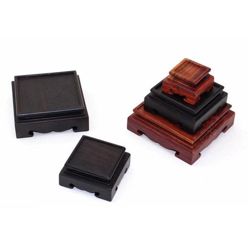 实木底座正方形印章玉玺木托图章玉石头摆件工艺品手把件木质底座