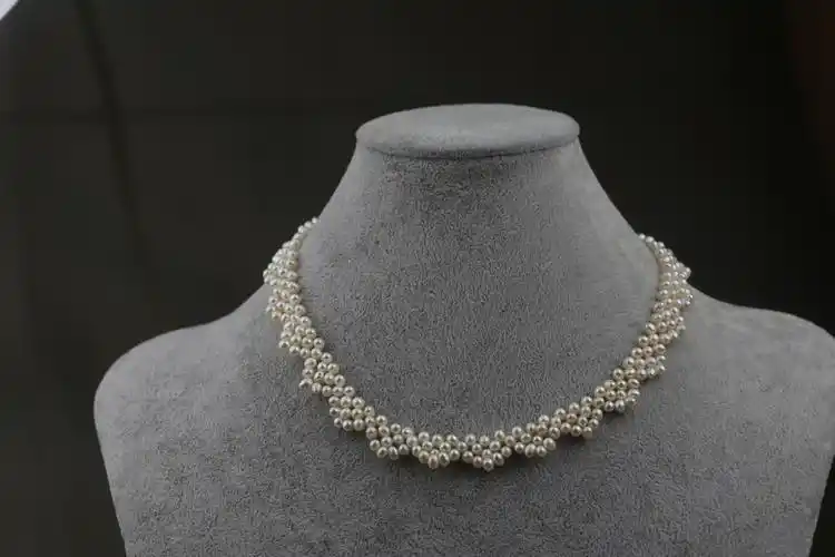 项链天然淡水珍珠锁骨手工编织s925银扣多层项链