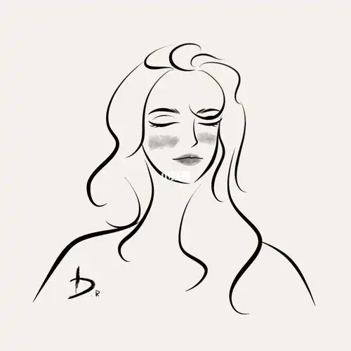 73简约插画简笔头像黑白头像线条头像73