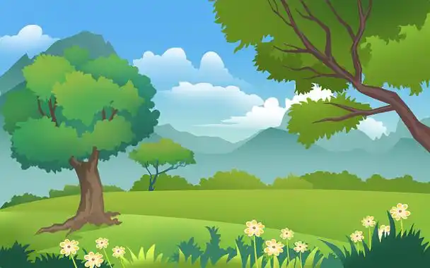 手绘卡通森林乐园原创插画海报