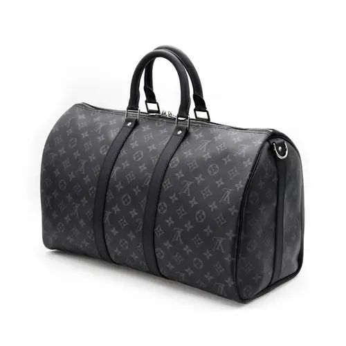 [9.9新]路易威登lv男士keepall45黑色老花旅行袋带肩带ljab084