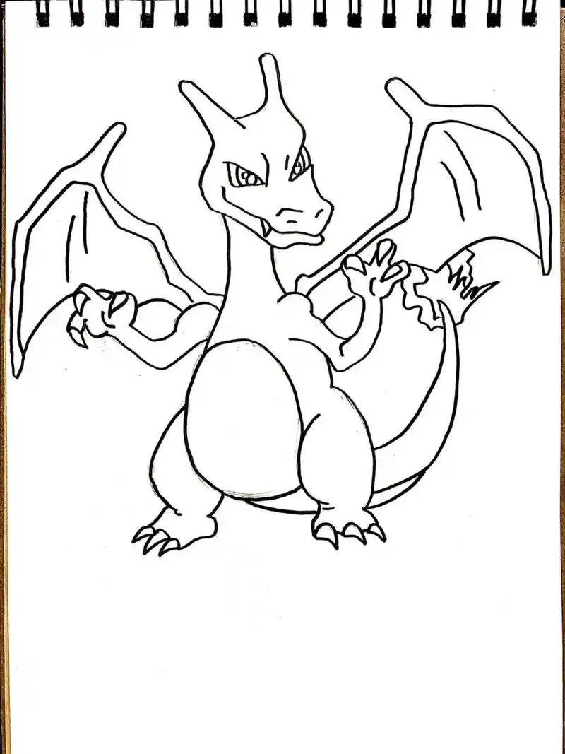 喷火龙 简笔画90