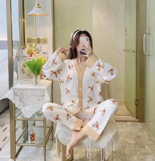 ws网红爆款小香风开扣睡衣女春秋学生韩版可爱家居服外穿 - 17网