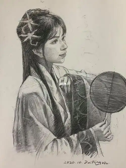 古代美女素描画古代美女素描画像图片大全