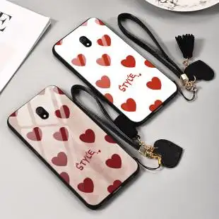 小米红米8a手机壳防摔hongmi8a玻璃潮女时尚 8a保护套红色爱心hm八a